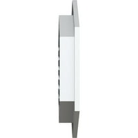 Ekena Millwork 18 W 18 H вертикално врв на вложување на теренот: Функционален, PVC Gable Vent W 1 4 рамка за рамна трим