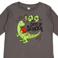 Инктастични денови на училиште зелено диносаурус подароци за дете или маица со долги ракави со мали деца