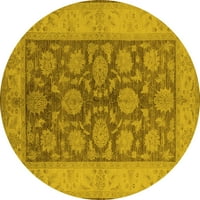 Ахгли Компанија Затворен Круг Ориентално Жолта Традиционална Област Килими, 6 ' Круг