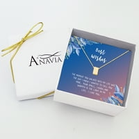 Анавија Најдобри желби картичка за подароци со висок квалитет на не'рѓосувачки челик моден ѓердан за неа, подарок за девојка,