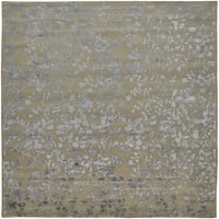 Khalo високо ниско цветна волна килим, лате сребрена сива боја, килим од 2ft 3ft површина