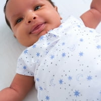 Halo® Sleepsack® Swaddle, памук, полноќни месечини сини, новородени момчиња, 0- месеци