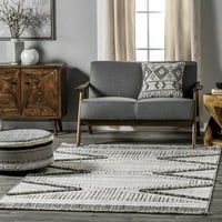Нулум Лила модерна геометриска килим за подрачје на тасели, 5 '8', светло сива боја