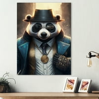 DesignArt Panda Gangster во Cујорк III платно wallидна уметност