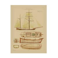 Визија студио „Мал антички брод план IV“ платно уметност