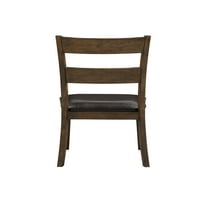 Дрвени Странични Столчиња Со Кожено Обложено Седиште И Обложен Грб, Комплет Од Две, Кафеаво-Салторо Шерпи