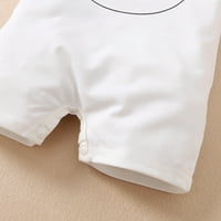 Бебе девојки роперски месеци бебе девојки носат печатени месеци бебе девојки кратки ракави ромпер, кафеава