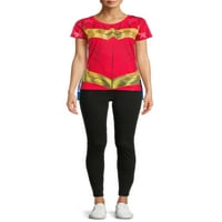 Графичка маица на Junior's Wonder Woman со отстранлива наметка, големина S-XL