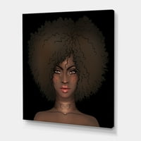 ДизајнАрт „Портрет на афро -американска жена III“ модерно печатење на wallидови од платно