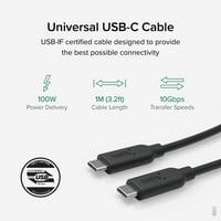 Приклучен 10GBPS USB C ДО USB C Кабел, 3. нозе, 5А, USB-АКО Е Сертифициран, USB 3. Ген Тип-Ц