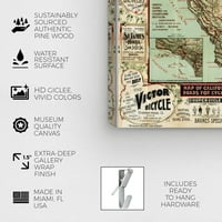 Мапи и знамиња на Wynwood Studio Maps and Flags wallидни уметности на платно на Калифорнија за мапи на американски држави на