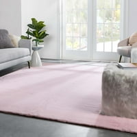 Добро ткаена опал сртот текстура цврста светлина розова модерно крзно од фуга 5'2 7'3 килим во областа