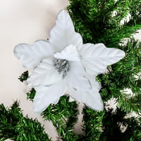 Шулемин Божиќен Цвет Висока Симулација Украсен Реален Сјај На Новогодишна Елка Вештачки Цвет Од Поинсетија За Забава
