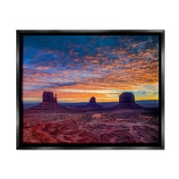 Ступелални индустрии Меса Бутес пустински кањон зрачен портокалово зајдисонце Фотографија etет Црно лебдечко платно печатење