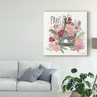 Трговска марка ликовна уметност „Париз цвета ii“ платно уметност од Лора Маршал