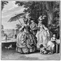 Франција: Судски Живот, Ц1780. Заминувам За Марли. Офорт И Гравирање, 1776-1783, Од Жан Мишел Моро. Постер Печатење од