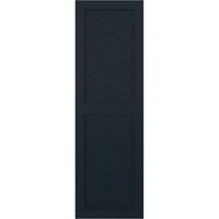 Ekena Millwork 18 W 58 H TRUE FIT PVC два панел шеврон модерен стил фиксни ролетни за монтирање, без starвездени ноќни сини