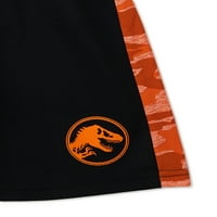 Jurassic World Boys Dominion Top Top, графичка маица и краток, 3-парчен сет, големини 4-8