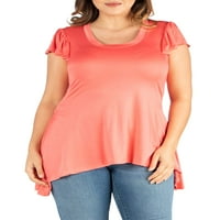 Women'sенски плус големина на капакот на капакот со низок врв на туника
